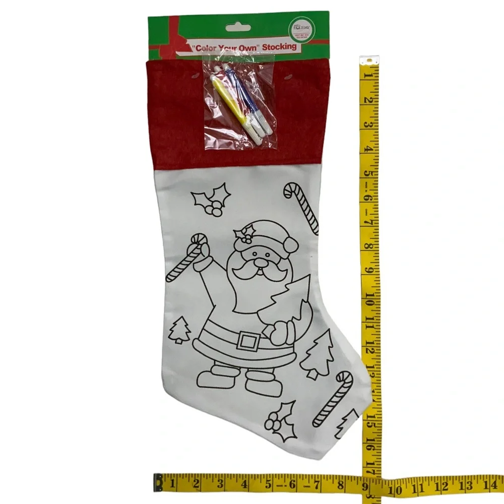 Christmas Stocking Color Your Own Stocking Kit With Fabric Markers 17 inches - Picture 8 of 14